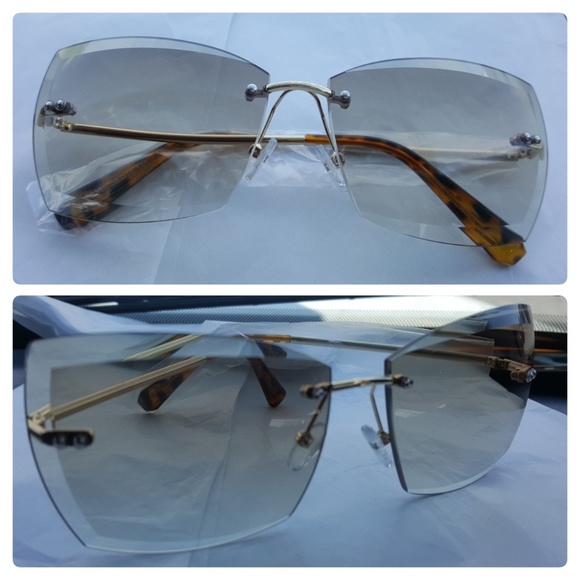 (5🌟rated) Brown Diamond Square Rimless sunglasses - Picture 8 of 8